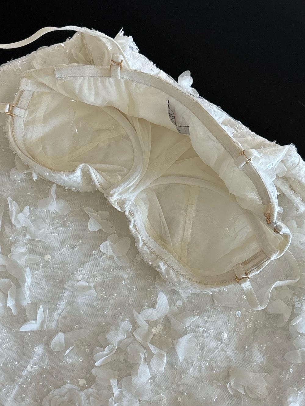 Oh Polly Edita White Embellished Bandeau A-line Mini Dress - Picture 8 of 11